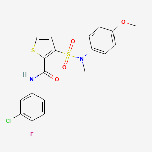molecular formula C19H16ClFN2O4S2 B3011694 N-(3-chloro-4-fluorophenyl)-3-[(4-methoxyphenyl)(methyl)sulfamoyl]thiophene-2-carboxamide CAS No. 1206988-94-4