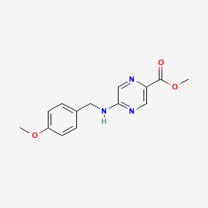 molecular formula C14H15N3O3 B3011717 Methyl 5-((4-methoxybenzyl)amino)pyrazine-2-carboxylate CAS No. 1204527-84-3
