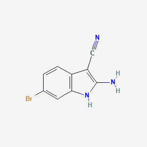 molecular formula C9H6BrN3 B3011725 2-Amino-6-bromo-1H-indole-3-carbonitrile CAS No. 1427028-36-1