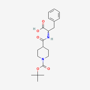 molecular formula C20H28N2O5 B3011729 N-{[1-(tert-butoxycarbonyl)piperidin-4-yl]carbonyl}-L-phenylalanine CAS No. 1099537-24-2