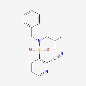 molecular formula C17H17N3O2S B3011730 N-Benzyl-2-cyano-N-(2-methylprop-2-enyl)pyridine-3-sulfonamide CAS No. 1935728-61-2