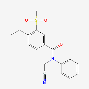 molecular formula C18H18N2O3S B3011764 N-(cyanomethyl)-4-ethyl-3-methanesulfonyl-N-phenylbenzamide CAS No. 1797695-13-6