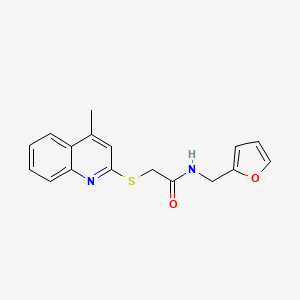 molecular formula C17H16N2O2S B3011779 N-(furan-2-ylmethyl)-2-(4-methylquinolin-2-yl)sulfanylacetamide CAS No. 483286-09-5