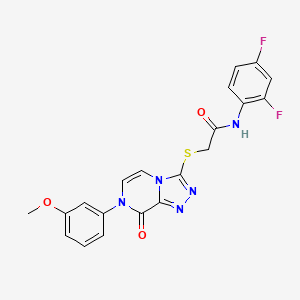 molecular formula C20H15F2N5O3S B3011781 N-(2,4-difluorophenyl)-2-{[7-(3-methoxyphenyl)-8-oxo-7H,8H-[1,2,4]triazolo[4,3-a]pyrazin-3-yl]sulfanyl}acetamide CAS No. 1242985-45-0