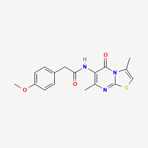 molecular formula C17H17N3O3S B3011786 N-(3,7-dimethyl-5-oxo-5H-thiazolo[3,2-a]pyrimidin-6-yl)-2-(4-methoxyphenyl)acetamide CAS No. 946222-85-1