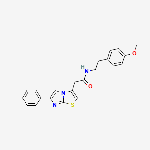 molecular formula C23H23N3O2S B3011802 N-[2-(4-methoxyphenyl)ethyl]-2-[6-(4-methylphenyl)imidazo[2,1-b][1,3]thiazol-3-yl]acetamide CAS No. 897464-01-6
