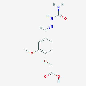 molecular formula C11H13N3O5 B3011803 2-[4-[(E)-(carbamoylhydrazinylidene)methyl]-2-methoxyphenoxy]acetic acid CAS No. 347308-92-3