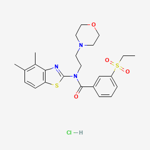 molecular formula C24H30ClN3O4S2 B3011847 N-(4,5-dimethylbenzo[d]thiazol-2-yl)-3-(ethylsulfonyl)-N-(2-morpholinoethyl)benzamide hydrochloride CAS No. 1216494-97-1
