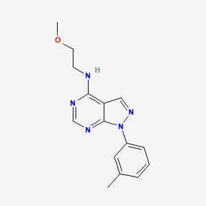 molecular formula C15H17N5O B3011859 N-(2-methoxyethyl)-1-(3-methylphenyl)-1H-pyrazolo[3,4-d]pyrimidin-4-amine CAS No. 393784-32-2