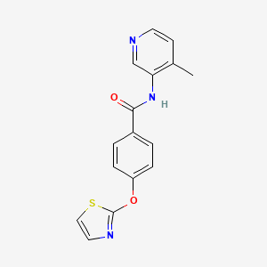 molecular formula C16H13N3O2S B3011868 N-(4-methylpyridin-3-yl)-4-(thiazol-2-yloxy)benzamide CAS No. 2034607-52-6