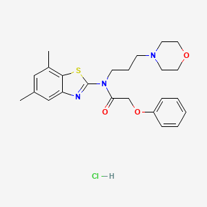 molecular formula C24H30ClN3O3S B3011906 N-(5,7-dimethylbenzo[d]thiazol-2-yl)-N-(3-morpholinopropyl)-2-phenoxyacetamide hydrochloride CAS No. 1216783-94-6