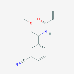molecular formula C13H14N2O2 B3011918 N-[1-(3-Cyanophenyl)-2-methoxyethyl]prop-2-enamide CAS No. 2411277-81-9