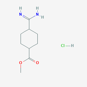 molecular formula C9H17ClN2O2 B3011992 Methyl 4-carbamimidoylcyclohexane-1-carboxylate;hydrochloride CAS No. 2375260-84-5
