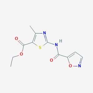 molecular formula C11H11N3O4S B3012006 Ethyl 2-(isoxazole-5-carboxamido)-4-methylthiazole-5-carboxylate CAS No. 919759-22-1