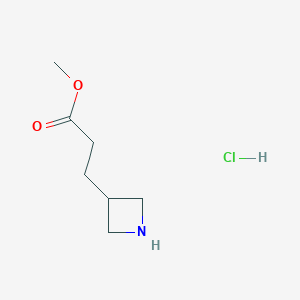 molecular formula C7H14ClNO2 B3012011 METHYL 3-(AZETIDIN-3-YL)PROPANOATE HCL CAS No. 2416237-50-6