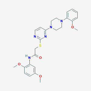 molecular formula C25H29N5O4S B3012036 N-(2,5-dimethoxyphenyl)-2-({4-[4-(2-methoxyphenyl)piperazin-1-yl]pyrimidin-2-yl}sulfanyl)acetamide CAS No. 1116036-78-2