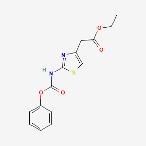 molecular formula C14H14N2O4S B3012046 ETHYL 2-{2-[(PHENOXYCARBONYL)AMINO]-1,3-THIAZOL-4-YL}ACETATE CAS No. 353255-54-6