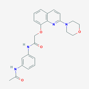 molecular formula C23H24N4O4 B3012060 N-(3-acetamidophenyl)-2-((2-morpholinoquinolin-8-yl)oxy)acetamide CAS No. 941903-30-6