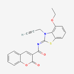molecular formula C22H16N2O4S B3012082 N-(4-ethoxy-3-prop-2-ynyl-1,3-benzothiazol-2-ylidene)-2-oxochromene-3-carboxamide CAS No. 868378-03-4