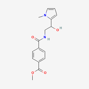molecular formula C16H18N2O4 B3012087 methyl 4-((2-hydroxy-2-(1-methyl-1H-pyrrol-2-yl)ethyl)carbamoyl)benzoate CAS No. 1396884-78-8