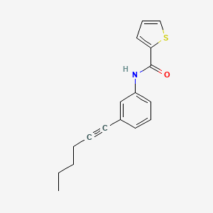 molecular formula C17H17NOS B3012091 N-[3-(1-hexynyl)phenyl]-2-thiophenecarboxamide CAS No. 861209-77-0