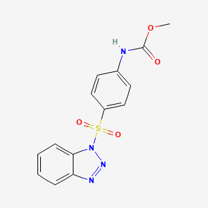 molecular formula C14H12N4O4S B3012101 methyl N-[4-(benzotriazol-1-ylsulfonyl)phenyl]carbamate CAS No. 325701-97-1