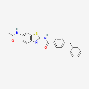 molecular formula C23H19N3O2S B3012104 N-(6-acetamidobenzo[d]thiazol-2-yl)-4-benzylbenzamide CAS No. 361470-52-2