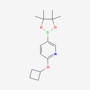 molecular formula C15H22BNO3 B3012159 6-(Cyclobutoxy)pyridine-3-boronic acid pinacol ester CAS No. 1417625-27-4