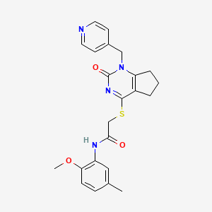 molecular formula C23H24N4O3S B3012168 N-(2-methoxy-5-methylphenyl)-2-((2-oxo-1-(pyridin-4-ylmethyl)-2,5,6,7-tetrahydro-1H-cyclopenta[d]pyrimidin-4-yl)thio)acetamide CAS No. 946219-25-6