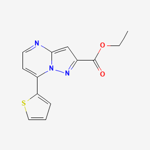 molecular formula C13H11N3O2S B3012184 Ethyl 7-(thiophen-2-yl)pyrazolo[1,5-a]pyrimidine-2-carboxylate CAS No. 938016-74-1