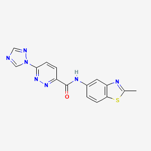 molecular formula C15H11N7OS B3012189 N-(2-methylbenzo[d]thiazol-5-yl)-6-(1H-1,2,4-triazol-1-yl)pyridazine-3-carboxamide CAS No. 1448046-16-9