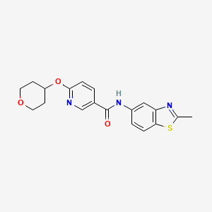 molecular formula C19H19N3O3S B3012196 N-(2-methyl-1,3-benzothiazol-5-yl)-6-(oxan-4-yloxy)pyridine-3-carboxamide CAS No. 1903025-60-4