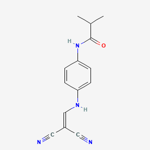 molecular formula C14H14N4O B3012227 N-[4-(2,2-dicyanoethenylamino)phenyl]-2-methylpropanamide CAS No. 925169-45-5