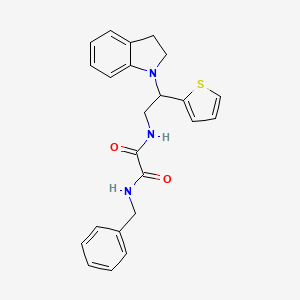 molecular formula C23H23N3O2S B3012246 N1-benzyl-N2-(2-(indolin-1-yl)-2-(thiophen-2-yl)ethyl)oxalamide CAS No. 898407-52-8