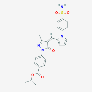 molecular formula C25H24N4O5S B301229 propan-2-yl 4-[(4Z)-3-methyl-5-oxo-4-{[1-(4-sulfamoylphenyl)-1H-pyrrol-2-yl]methylidene}-4,5-dihydro-1H-pyrazol-1-yl]benzoate 