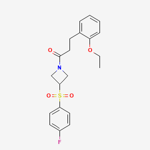 molecular formula C20H22FNO4S B3012299 3-(2-Ethoxyphenyl)-1-(3-((4-fluorophenyl)sulfonyl)azetidin-1-yl)propan-1-one CAS No. 1788560-96-2