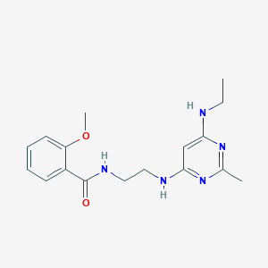 molecular formula C17H23N5O2 B3012323 N-(2-((6-(ethylamino)-2-methylpyrimidin-4-yl)amino)ethyl)-2-methoxybenzamide CAS No. 1207019-48-4