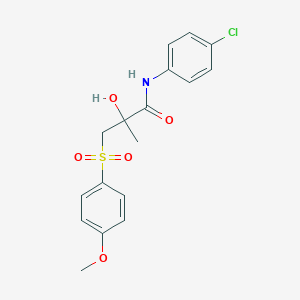 molecular formula C17H18ClNO5S B3012330 N-(4-chlorophenyl)-2-hydroxy-3-[(4-methoxyphenyl)sulfonyl]-2-methylpropanamide CAS No. 338424-26-3