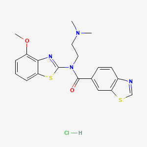 molecular formula C20H21ClN4O2S2 B3012338 N-(2-(dimethylamino)ethyl)-N-(4-methoxybenzo[d]thiazol-2-yl)benzo[d]thiazole-6-carboxamide hydrochloride CAS No. 1321819-22-0