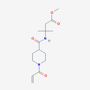 B3012373 Methyl 3-methyl-3-[(1-prop-2-enoylpiperidine-4-carbonyl)amino]butanoate CAS No. 2361888-99-3