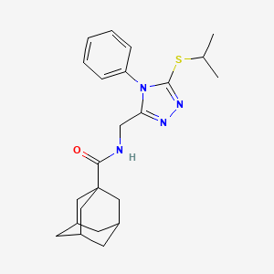 N-[(4-phenyl-5-propan-2-ylsulfanyl-1,2,4-triazol-3-yl)methyl]adamantane-1-carboxamide