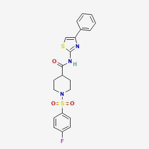 1-((4-fluorophenyl)sulfonyl)-N-(4-phenylthiazol-2-yl)piperidine-4-carboxamide