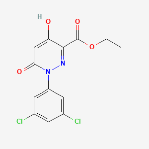 molecular formula C13H10Cl2N2O4 B3012471 Ethyl 1-(3,5-dichlorophenyl)-4-hydroxy-6-oxo-1,6-dihydro-3-pyridazinecarboxylate CAS No. 339030-91-0