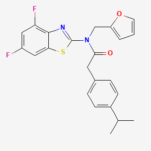 molecular formula C23H20F2N2O2S B3012498 N-(4,6-difluorobenzo[d]thiazol-2-yl)-N-(furan-2-ylmethyl)-2-(4-isopropylphenyl)acetamide CAS No. 923394-30-3