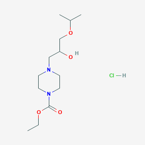 molecular formula C13H27ClN2O4 B3012519 Ethyl 4-(2-hydroxy-3-isopropoxypropyl)piperazine-1-carboxylate hydrochloride CAS No. 1179463-12-7