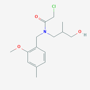 molecular formula C15H22ClNO3 B3012541 2-Chloro-N-(3-hydroxy-2-methylpropyl)-N-[(2-methoxy-4-methylphenyl)methyl]acetamide CAS No. 2411274-26-3