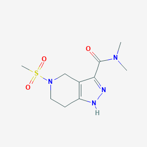 molecular formula C10H16N4O3S B3012544 N,N-dimethyl-5-(methylsulfonyl)-4,5,6,7-tetrahydro-1H-pyrazolo[4,3-c]pyridine-3-carboxamide CAS No. 1428353-00-7