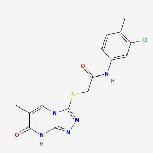 molecular formula C16H16ClN5O2S B3012555 N-(3-chloro-4-methylphenyl)-2-((5,6-dimethyl-7-oxo-7,8-dihydro-[1,2,4]triazolo[4,3-a]pyrimidin-3-yl)thio)acetamide CAS No. 891135-33-4