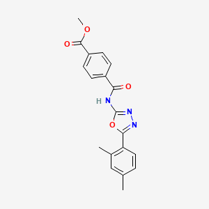 molecular formula C19H17N3O4 B3012586 Methyl 4-((5-(2,4-dimethylphenyl)-1,3,4-oxadiazol-2-yl)carbamoyl)benzoate CAS No. 891111-71-0
