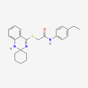 molecular formula C23H27N3OS B3012589 N-(4-ethylphenyl)-2-{1'H-spiro[cyclohexane-1,2'-quinazoline]sulfanyl}acetamide CAS No. 893788-34-6